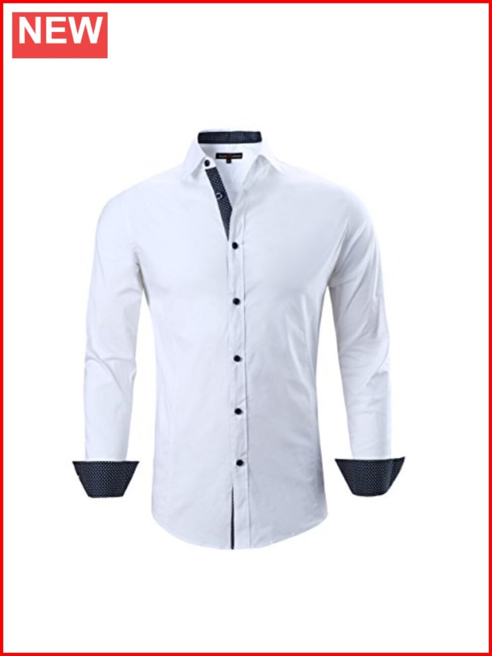 Men's Regular Fit Long Sleeve Stretch Dress Shirt Cotton Blend Button Down